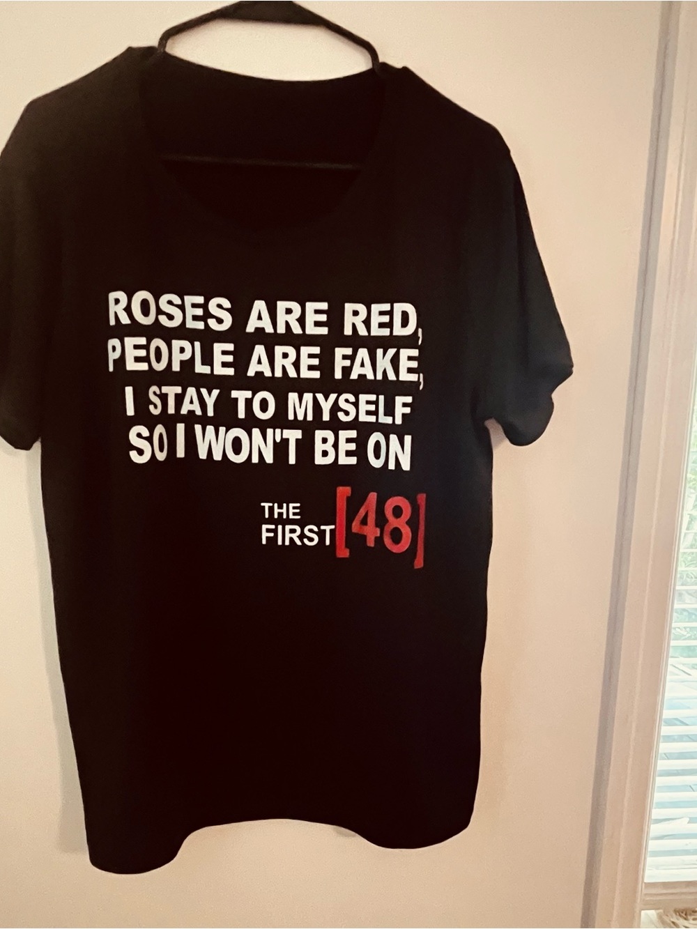 The First 48 Black Short Sleeve Graphic Tee with White & Red Print